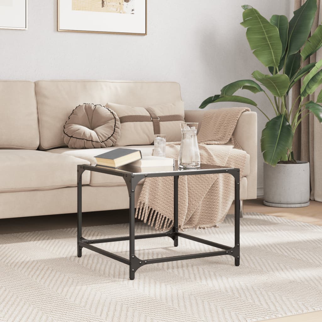 Salontafel Met Transparant Glazen Blad Staal