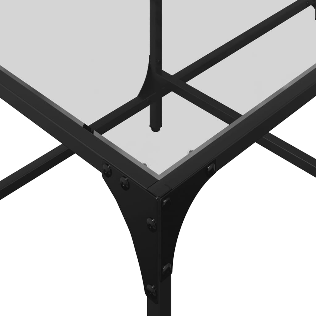 Salontafel Met Transparant Glazen Blad 98,5X50X40 Cm Staal