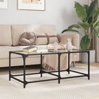 Salontafel Met Transparant Glazen Blad 98,5X50X40 Cm Staal