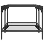Salontafel Met Transparant Glazen Blad 98,5X50X40 Cm Staal