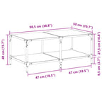 Salontafel Met Transparant Glazen Blad 98,5X50X40 Cm Staal
