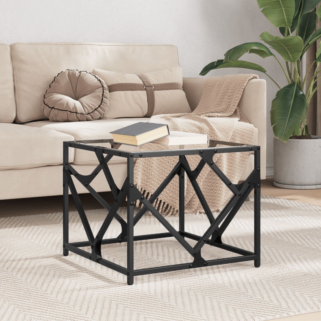 Salontafel Met Transparant Glazen Blad Staal