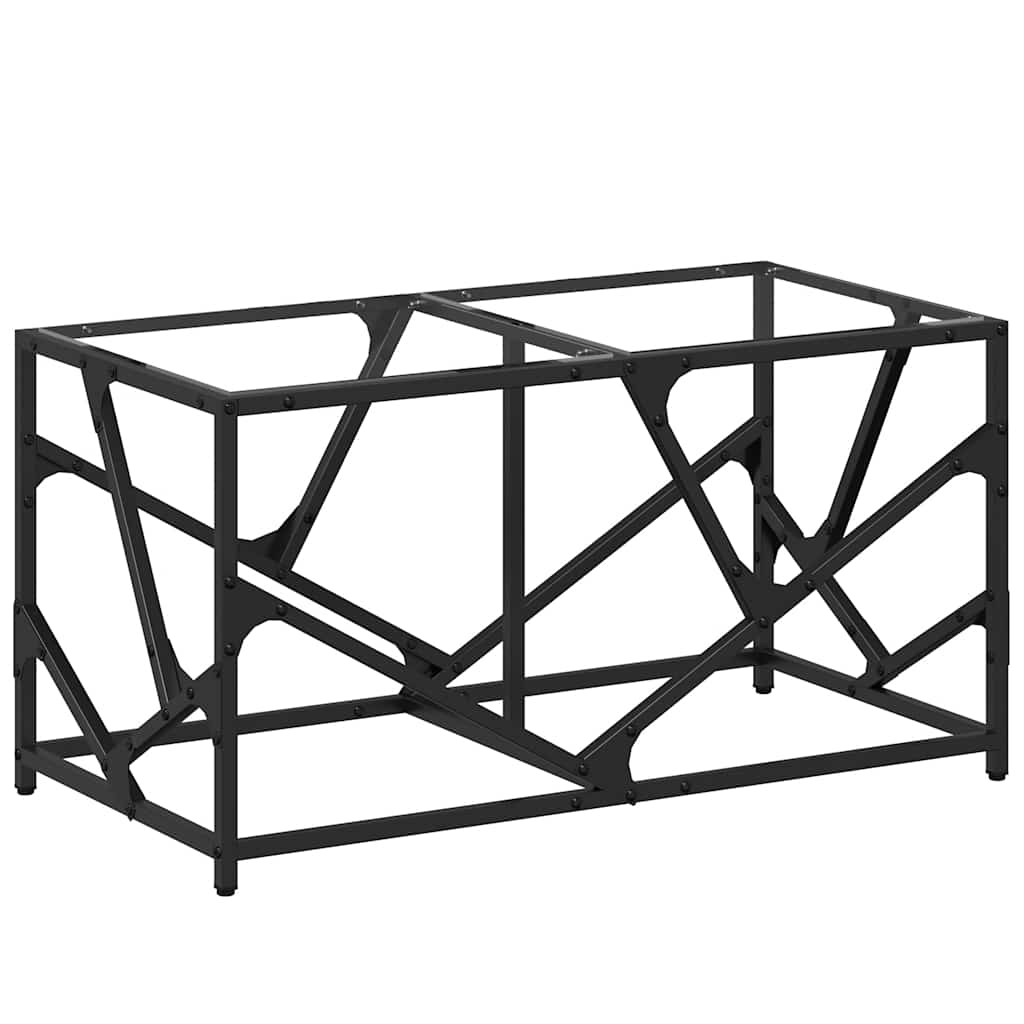 Salontafel Met Transparant Glazen Blad 78,5X40X41 Cm Staal