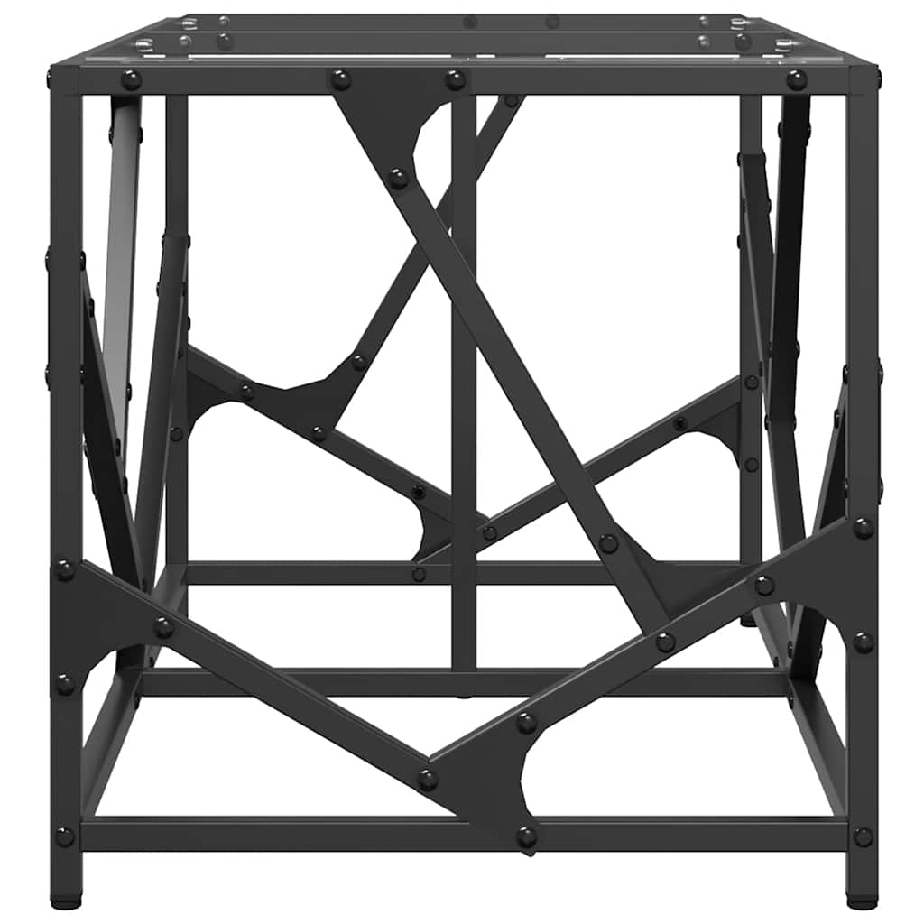 Salontafel Met Transparant Glazen Blad 78,5X40X41 Cm Staal