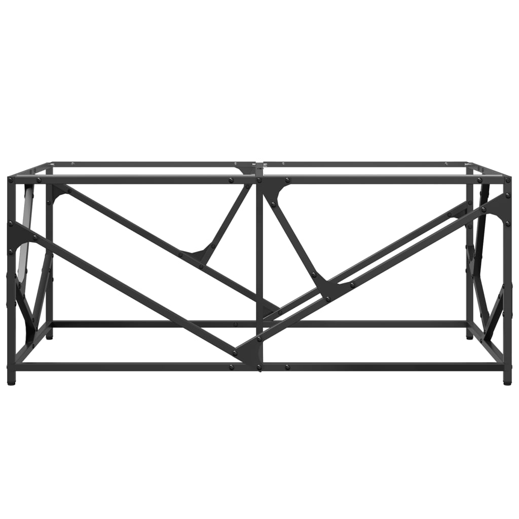 Salontafel Met Transparant Glazen Blad 98,5X50X41 Cm Staal