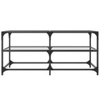Salontafel Met Transparant Glazen Blad 98,5X50X45 Cm Staal
