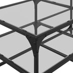 Salontafel Met Transparant Glazen Blad 98,5X50X45 Cm Staal