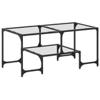 Salontafel Met Transparant Glazen Blad 98,5X50X45 Cm Staal
