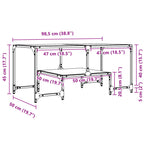 Salontafel Met Transparant Glazen Blad 98,5X50X45 Cm Staal