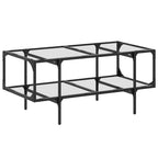Salontafel Met Transparant Glazen Blad 98,5X50X45 Cm Staal