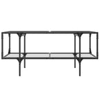 Salontafel Met Transparant Glazen Blad 98,5X50X45 Cm Staal