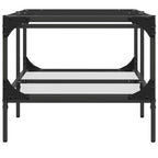 Salontafel Met Transparant Glazen Blad 98,5X50X45 Cm Staal