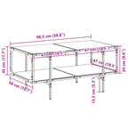 Salontafel Met Transparant Glazen Blad 98,5X50X45 Cm Staal