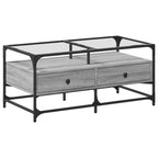 Salontafel Met Glazen Blad 98,5X50X45 Cm Staal