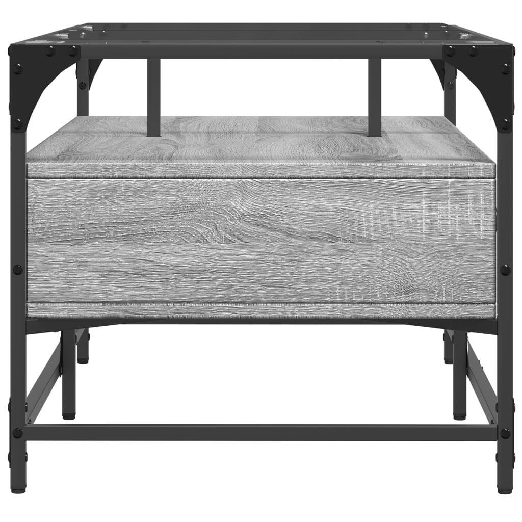 Salontafel Met Glazen Blad 98,5X50X45 Cm Staal
