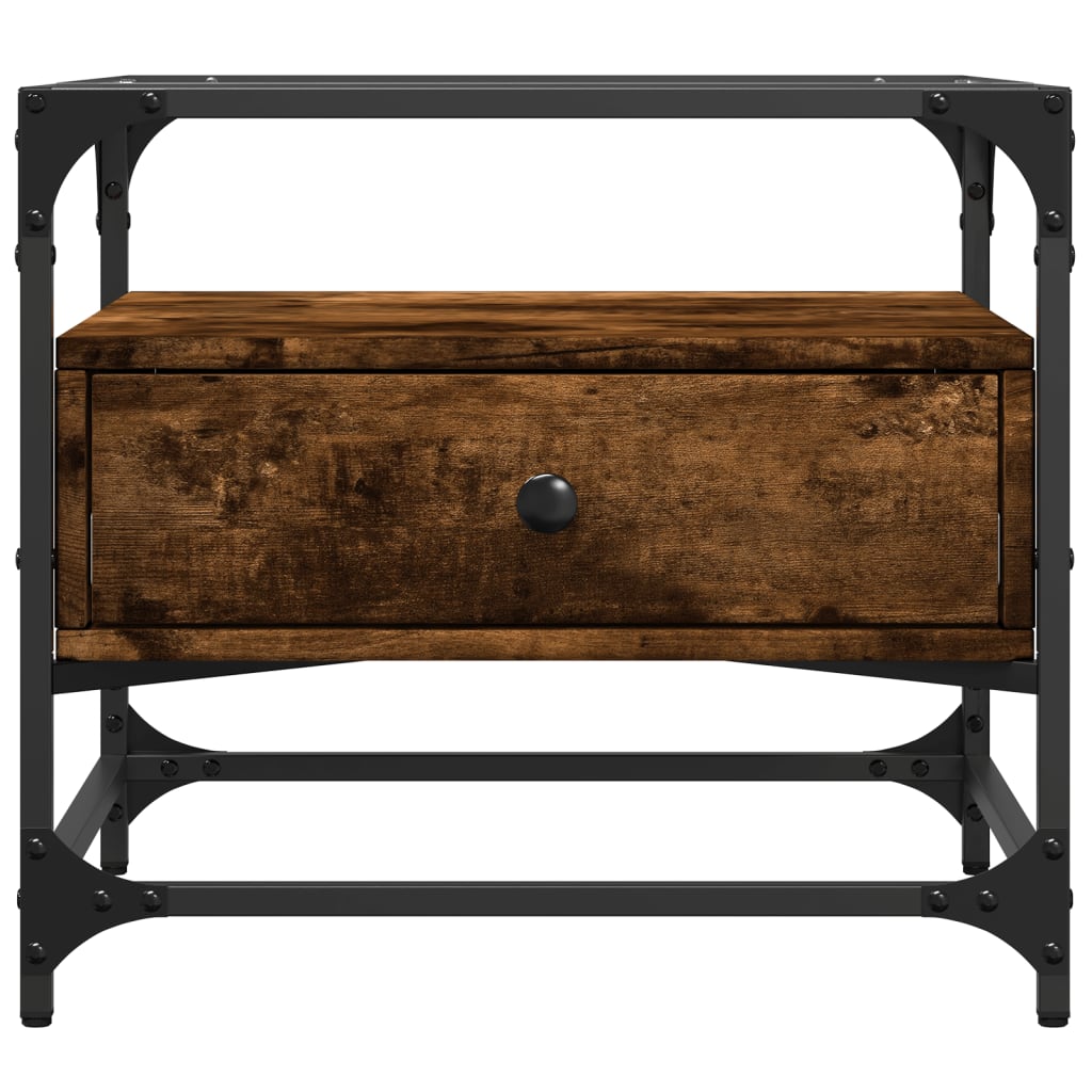 Salontafel Met Glazen Blad 50X50X45 Cm Staal