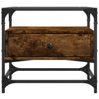 Salontafel Met Glazen Blad 50X50X45 Cm Staal
