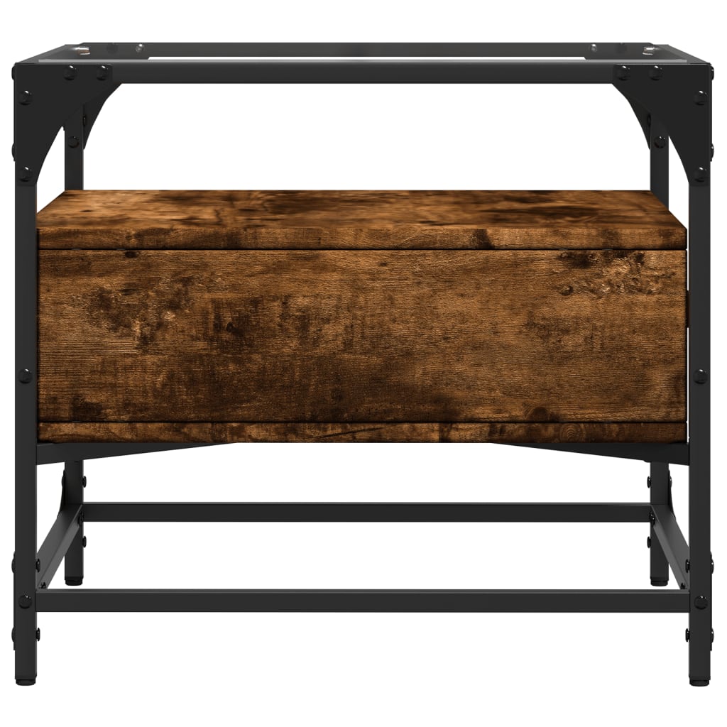 Salontafel Met Glazen Blad 50X50X45 Cm Staal