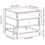 Salontafel Met Glazen Blad 50X50X45 Cm Staal