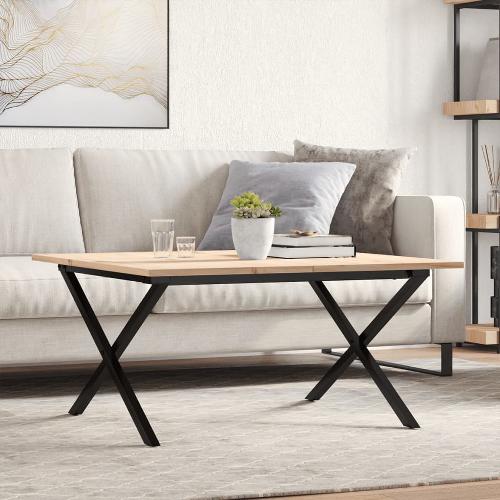 Eettafel 180X90X75,5 Cm Massief Grenenhout En Staal