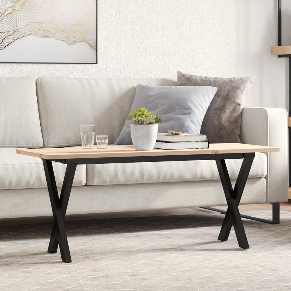 Eettafel 180X90X75,5 Cm Massief Grenenhout En Staal