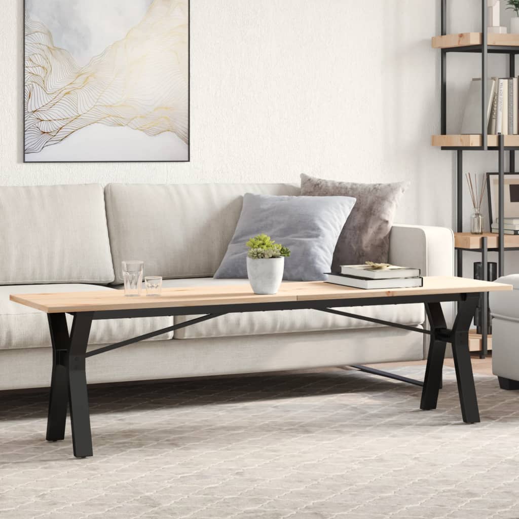 Eettafel 160X80X75,5 Cm Massief Grenenhout En Staal