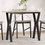 Eettafel 160X80X75,5 Cm Massief Grenenhout En Staal
