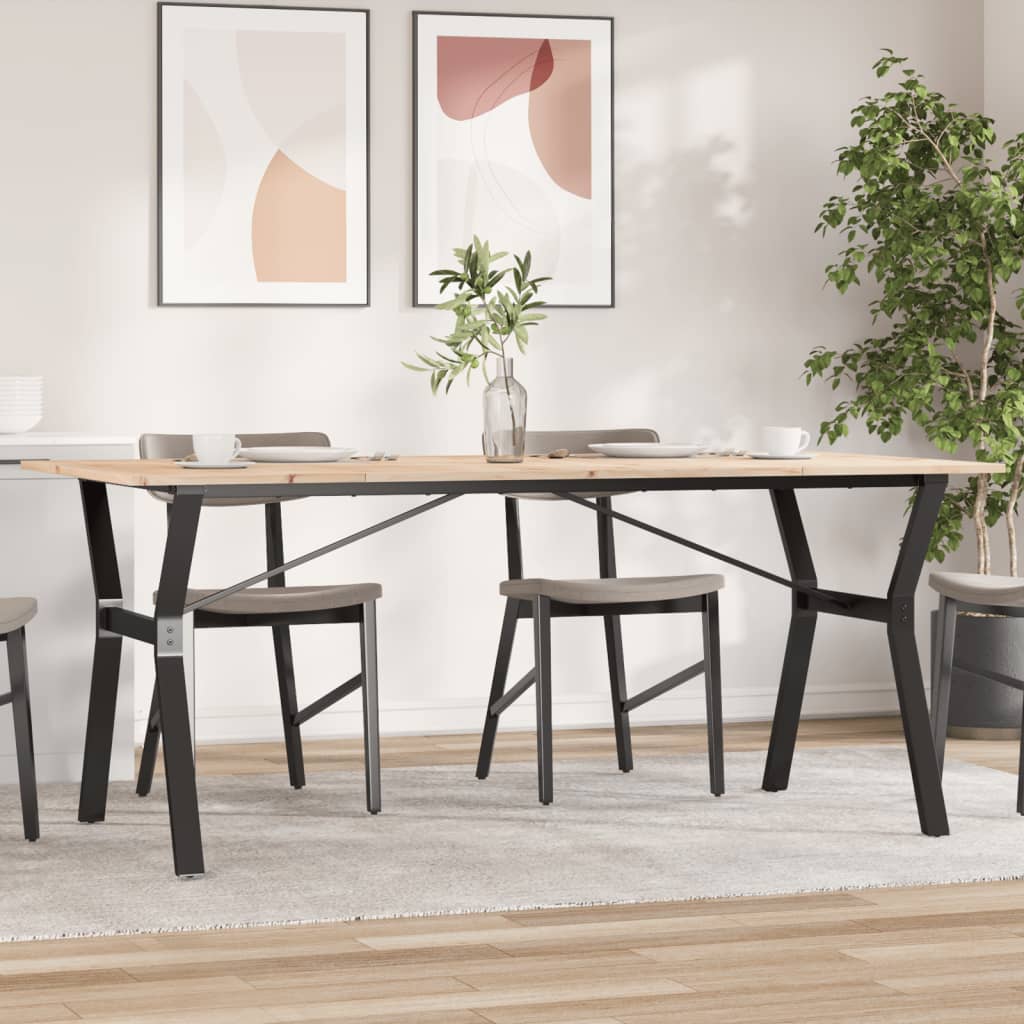 Eettafel 160X80X75,5 Cm Massief Grenenhout En Staal