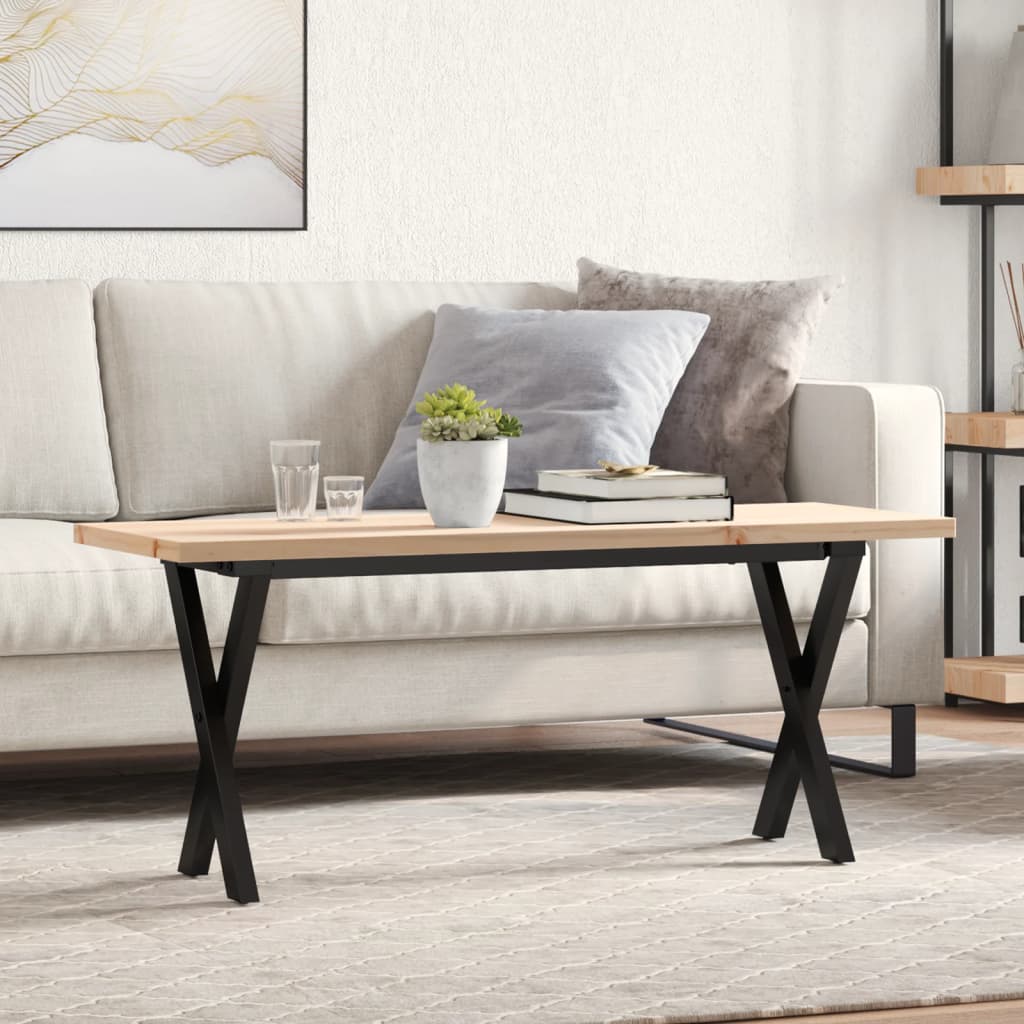 Eettafel 180X90X75,5 Cm Massief Grenenhout En Staal