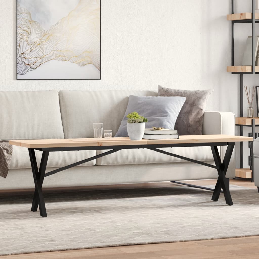 Eettafel 180X90X75,5 Cm Massief Grenenhout En Staal