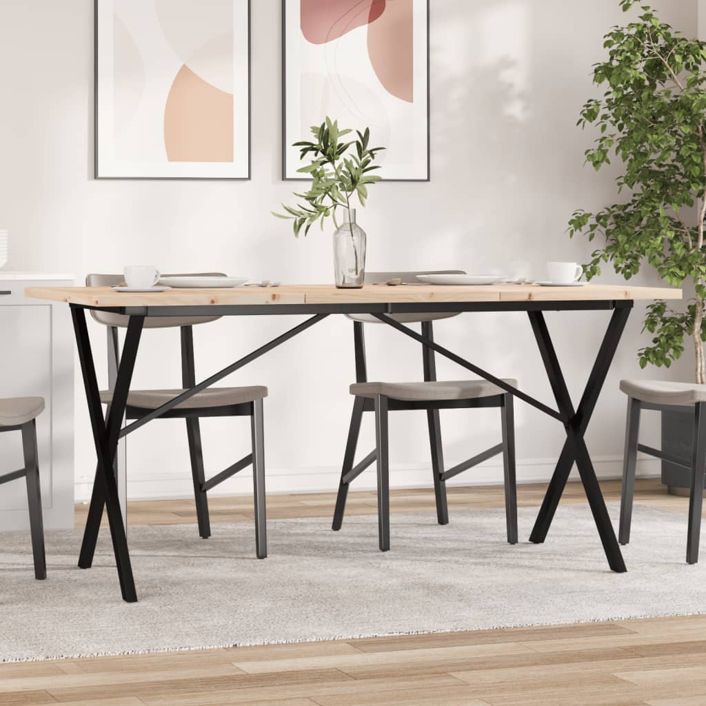 Eettafel 180X90X75,5 Cm Massief Grenenhout En Staal