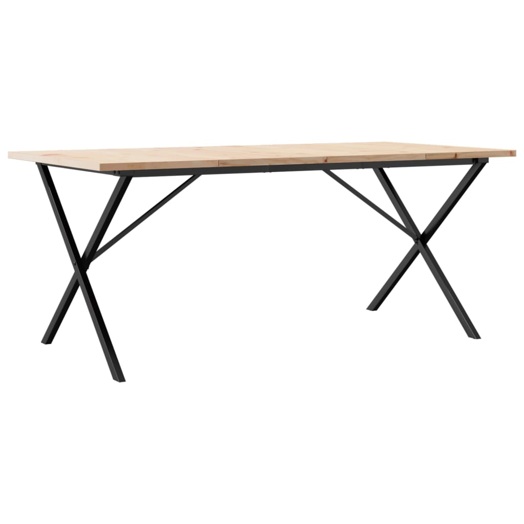 Eettafel 180X90X75,5 Cm Massief Grenenhout En Staal