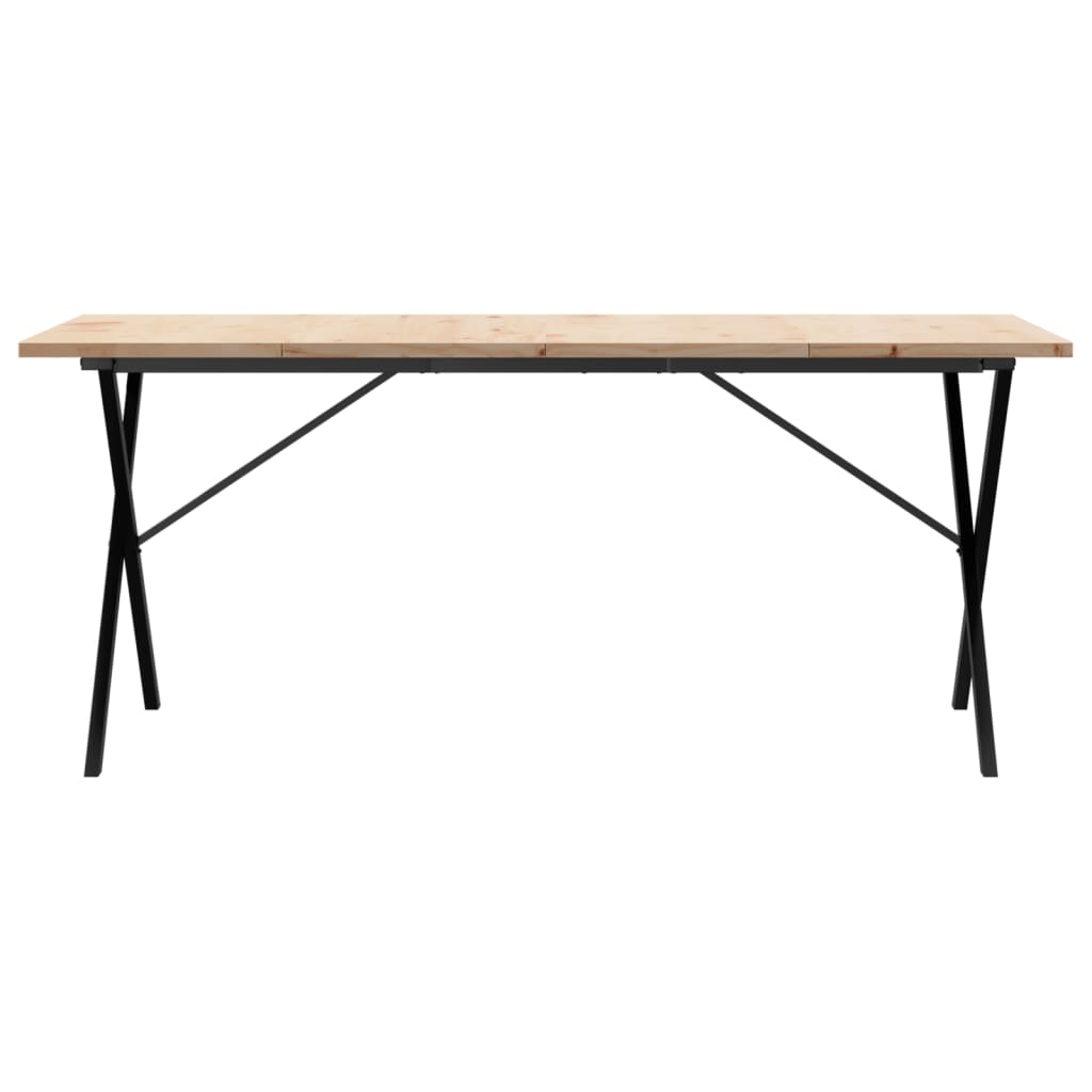 Eettafel 180X90X75,5 Cm Massief Grenenhout En Staal