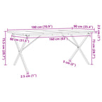 Eettafel 180X90X75,5 Cm Massief Grenenhout En Staal
