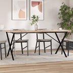 Eettafel 180X90X75,5 Cm Massief Grenenhout En Staal