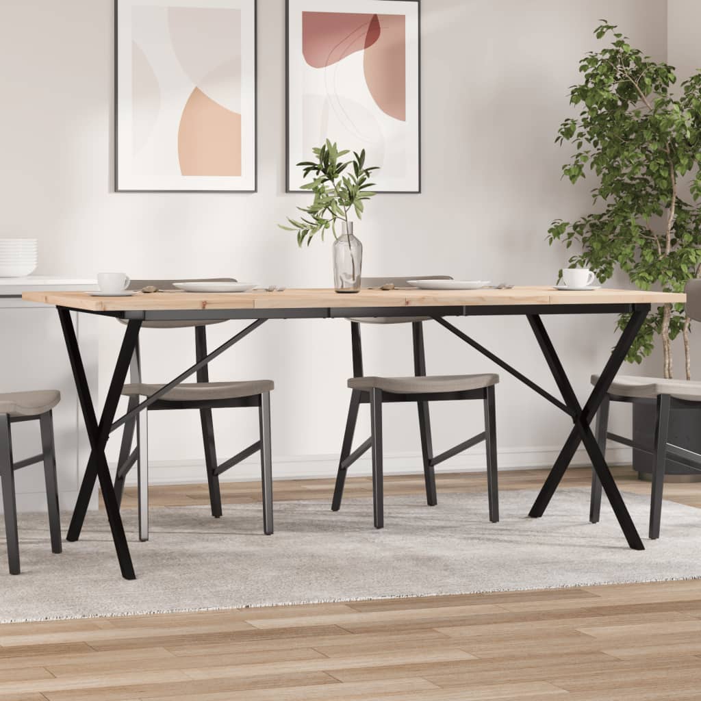 Eettafel 180X90X75,5 Cm Massief Grenenhout En Staal