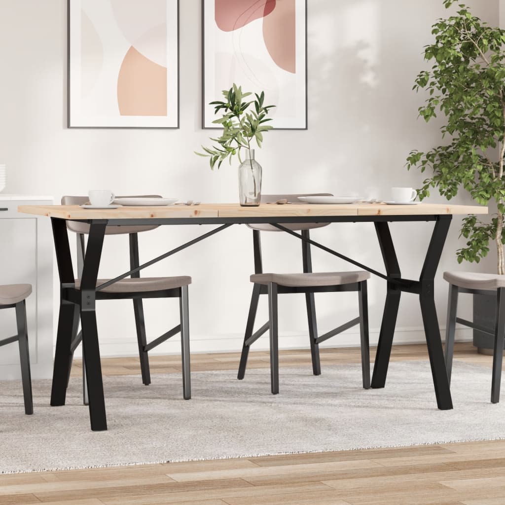 Eettafel 160X80X75,5 Cm Massief Grenenhout En Staal
