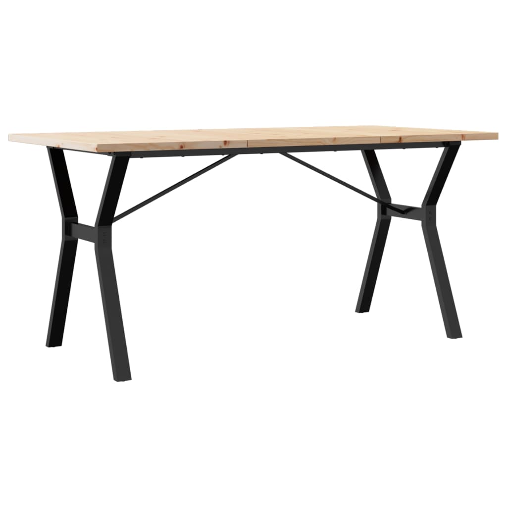 Eettafel 160X80X75,5 Cm Massief Grenenhout En Staal