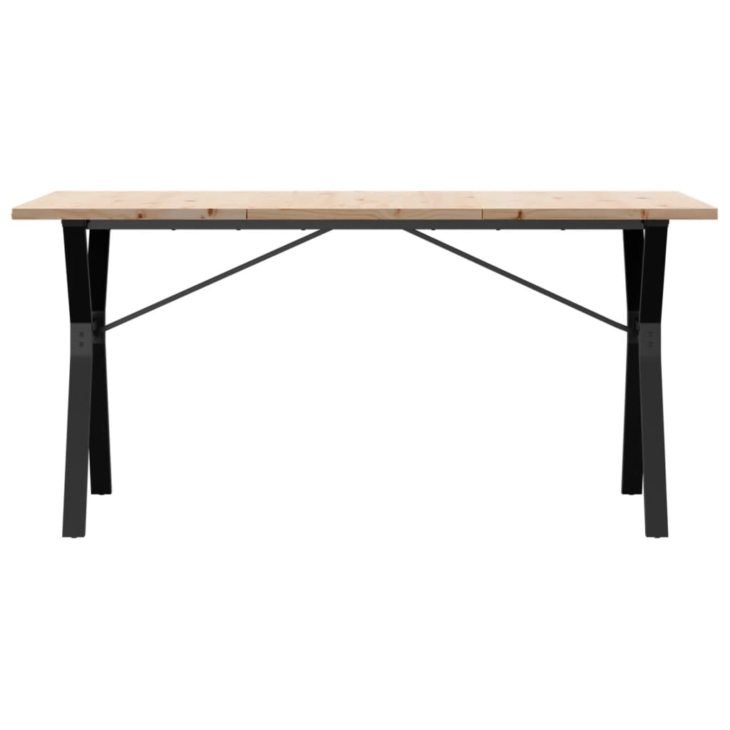 Eettafel 160X80X75,5 Cm Massief Grenenhout En Staal
