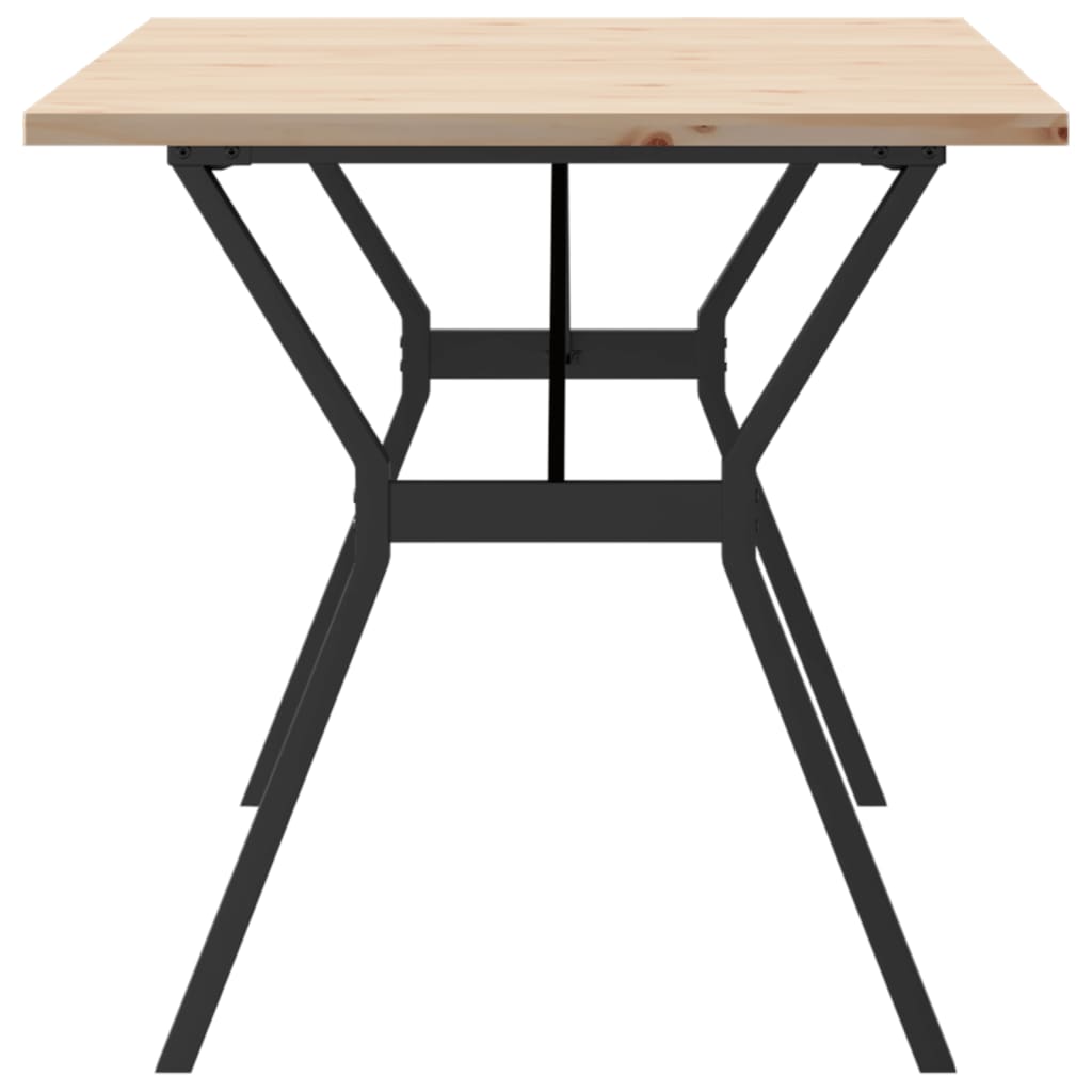 Eettafel 160X80X75,5 Cm Massief Grenenhout En Staal