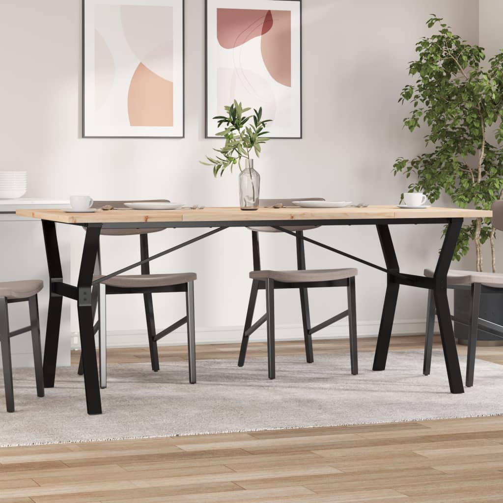 Eettafel 160X80X75,5 Cm Massief Grenenhout En Staal