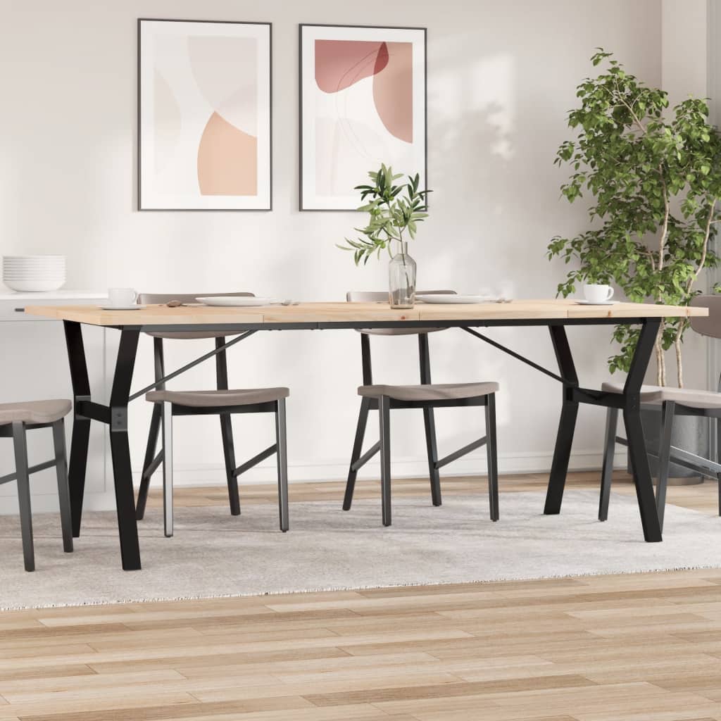 Eettafel 160X80X75,5 Cm Massief Grenenhout En Staal