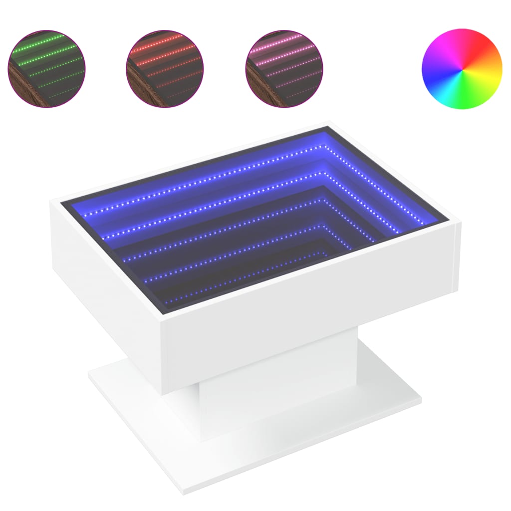 Salontafel Met Led 70X50X45 Cm Bewerkt Hout