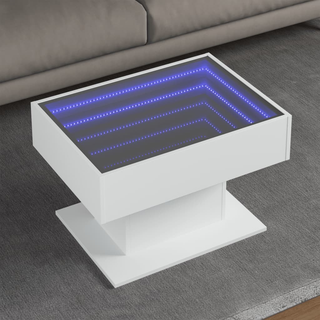 Salontafel Met Led 70X50X45 Cm Bewerkt Hout