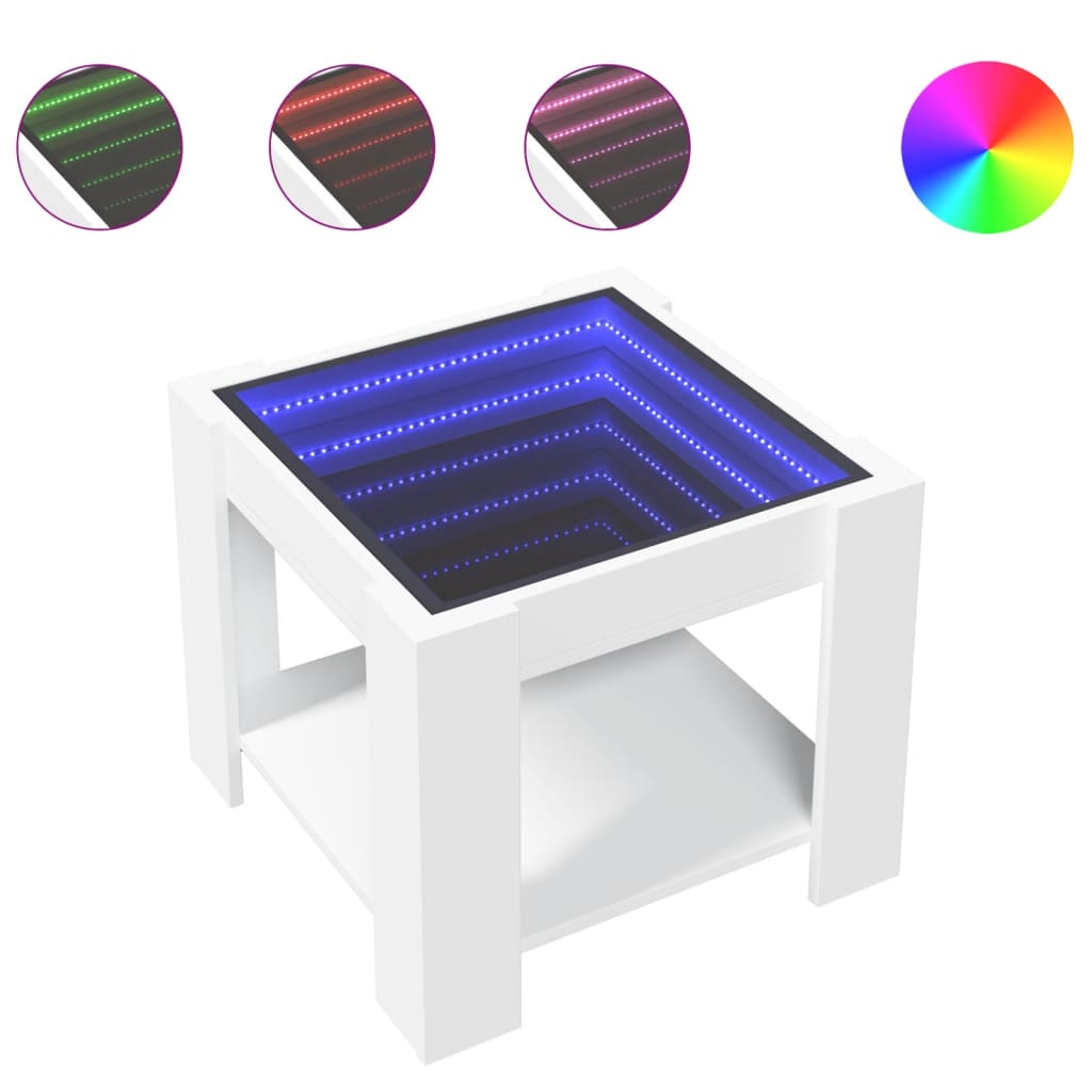 Salontafel Met Led 53X53X45 Cm Bewerkt Hout