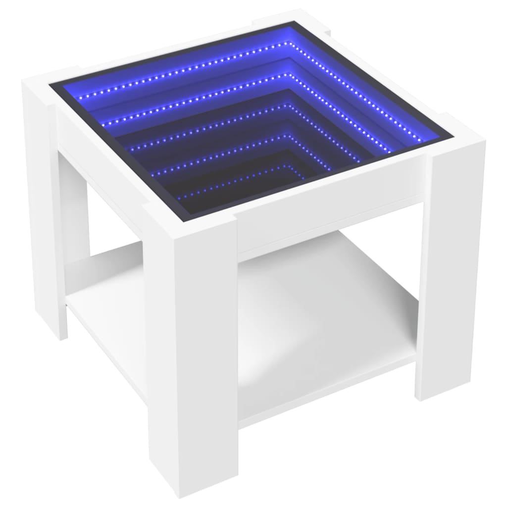 Salontafel Met Led 53X53X45 Cm Bewerkt Hout