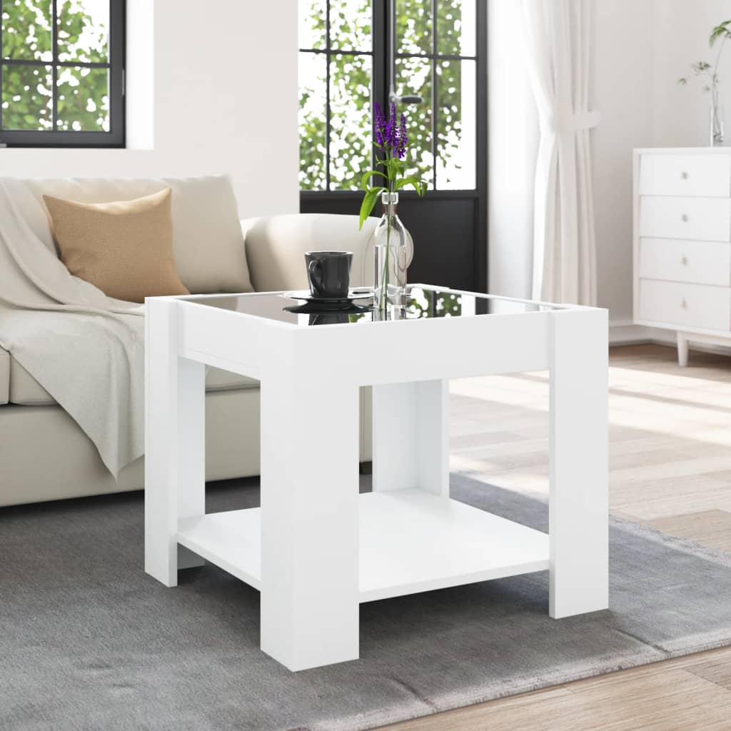 Salontafel Met Led 53X53X45 Cm Bewerkt Hout