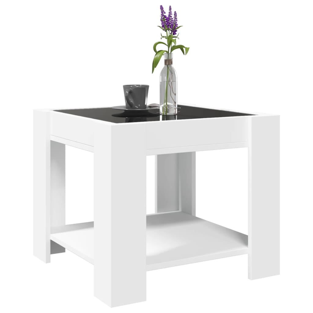Salontafel Met Led 53X53X45 Cm Bewerkt Hout