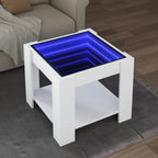 Salontafel Met Led 53X53X45 Cm Bewerkt Hout