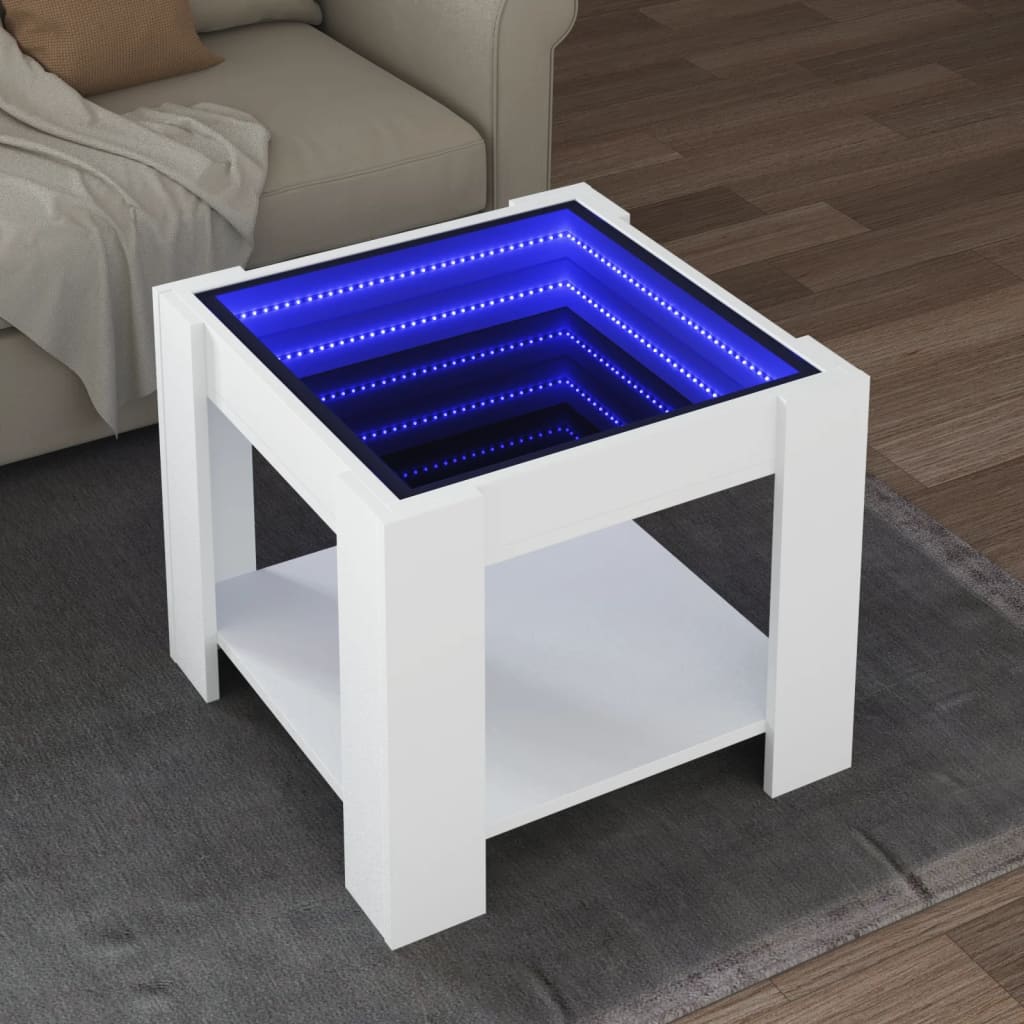 Salontafel Met Led 53X53X45 Cm Bewerkt Hout